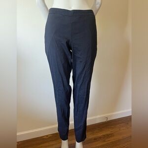 Theory Linen and Viscose Blend Black Slim-Fit Women Pants